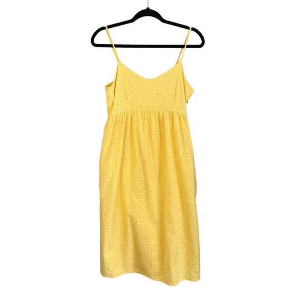 The Prairie by Rachel Ashwell Women's Yellow Spaghetti Strap Eyelet Midi Dress 8 - Picture 1 of 15